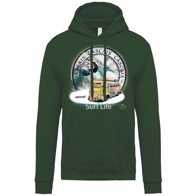 Sweatshirt Kariban com Capuz Surf Life Cascais