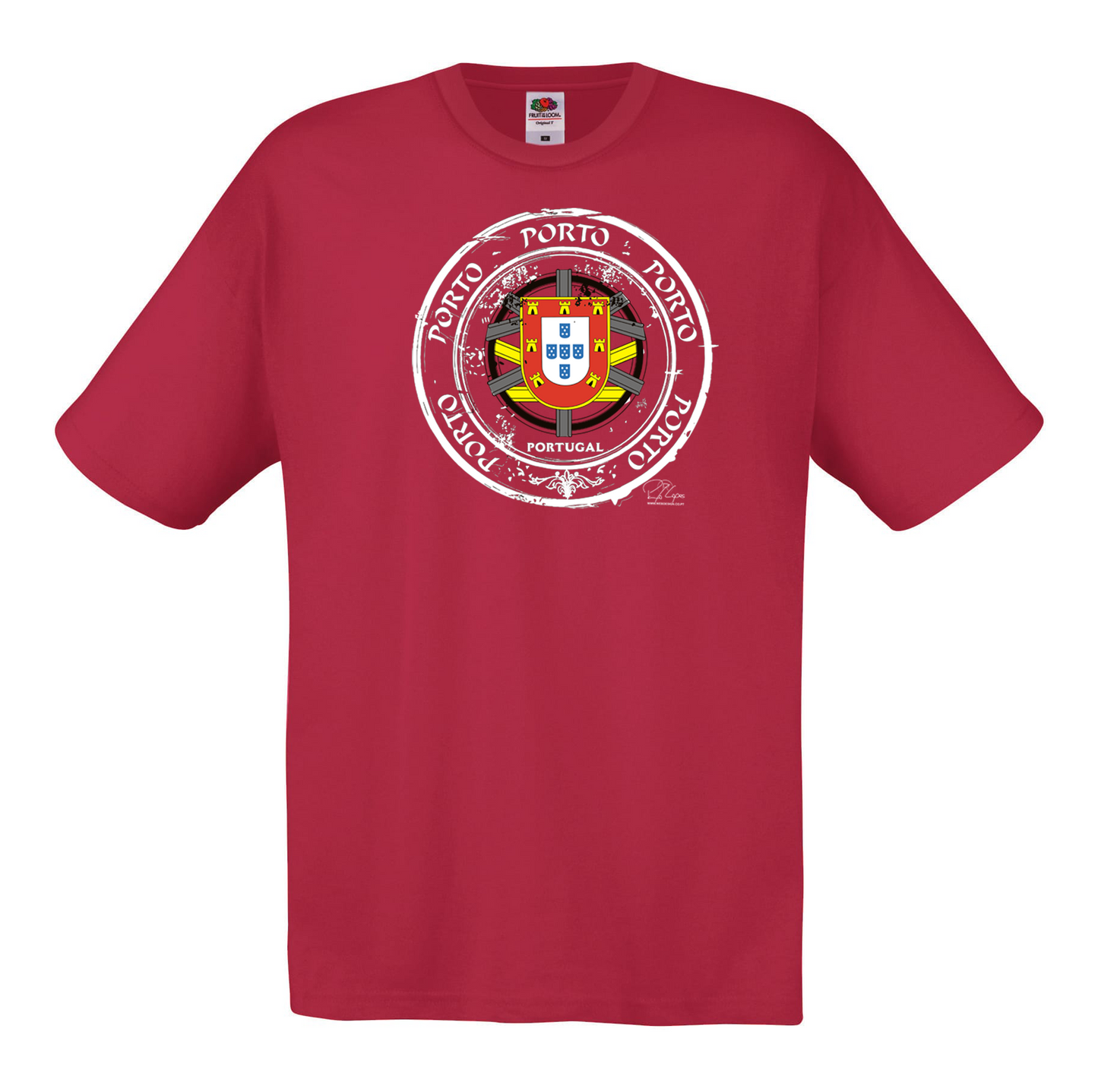 T-shirt Fruit of the Loom, Original 145g, Selo Escudo Porto