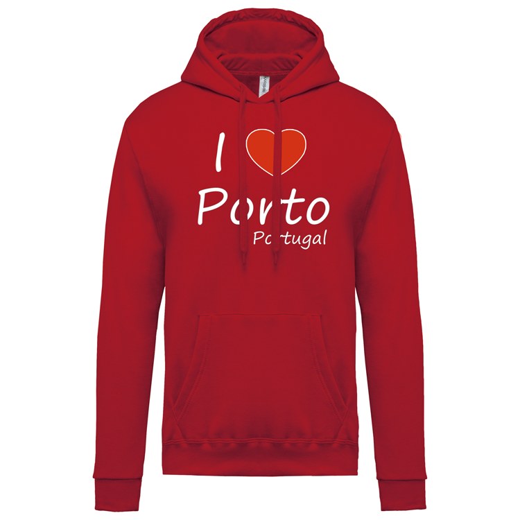 Sweatshirt Kariban com Capuz I Love Porto
