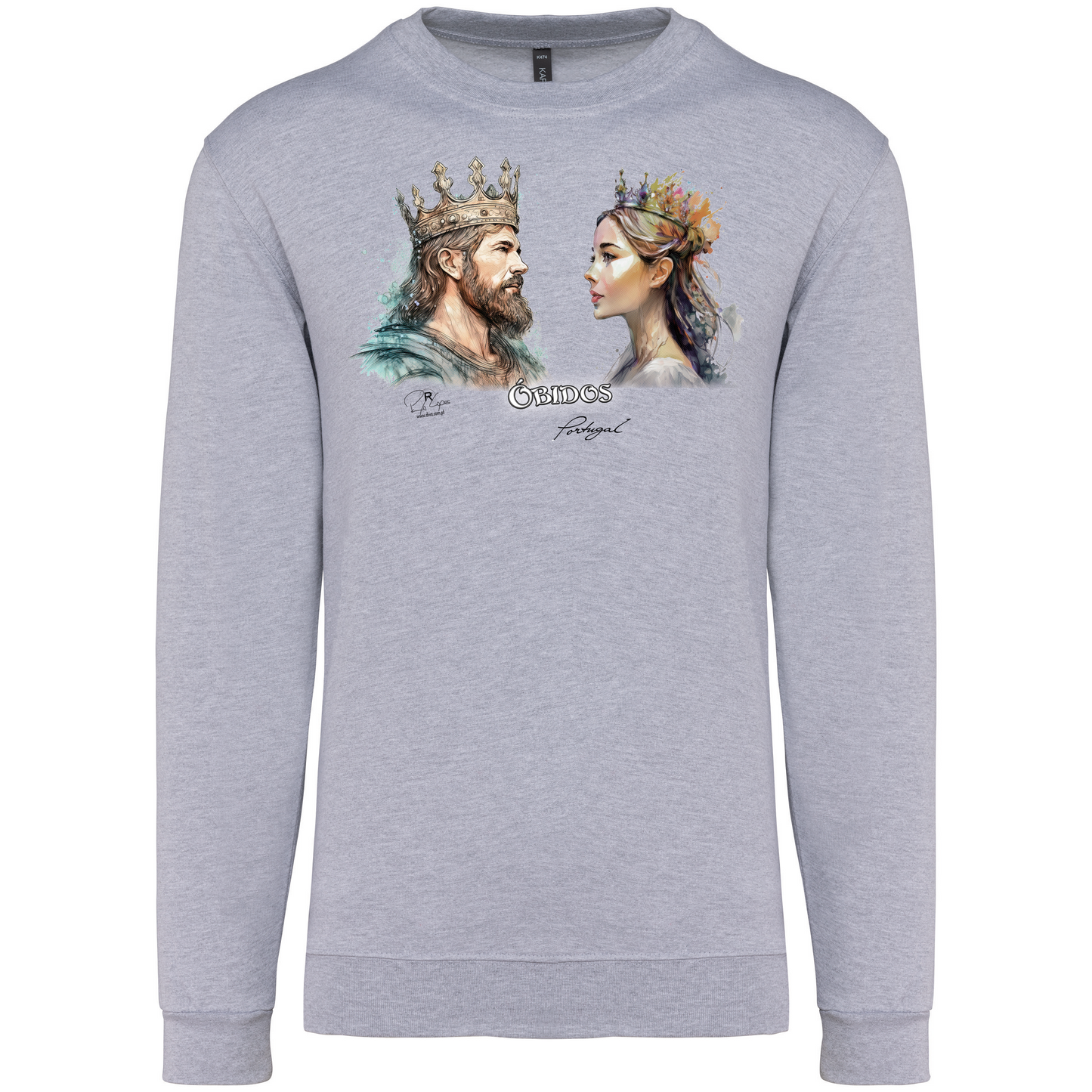 Sweatshirt Kariban sem Capuz King and Queen Óbidos
