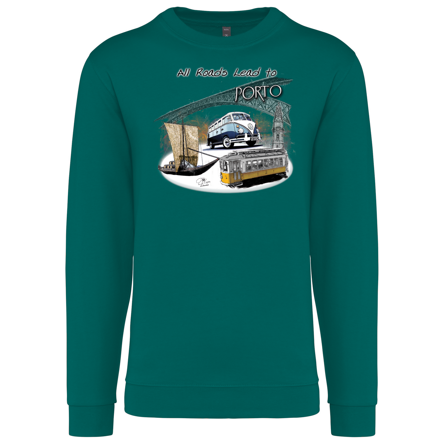 Sweatshirt Kariban sem Capuz All Roads Lead to Porto