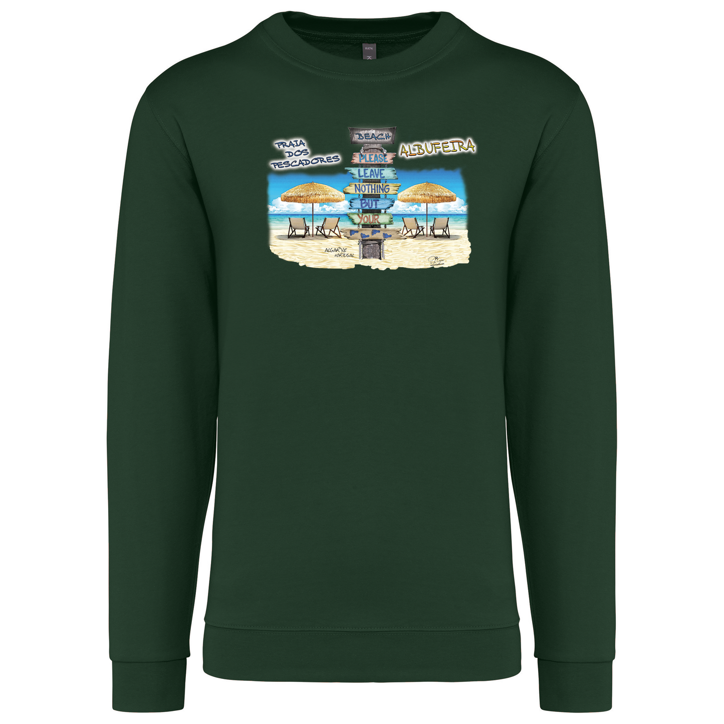 Sweatshirt Kariban sem Capuz Pegadas Albufeira