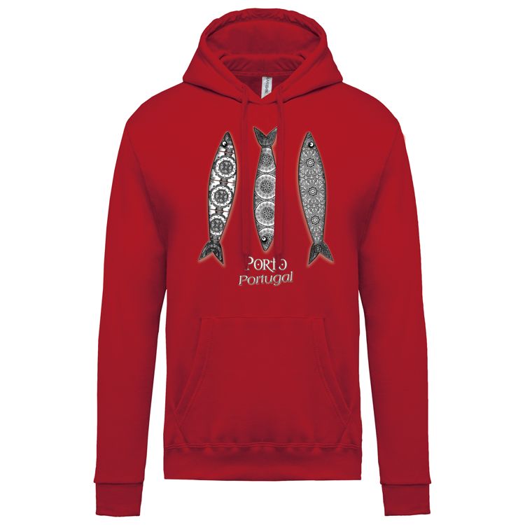 Sweatshirt Kariban com Capuz 3 Sardinhas Porto
