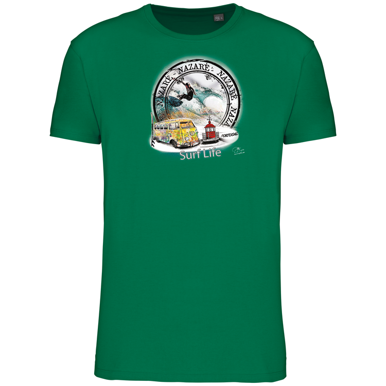 T-Shirt Algodão Biológico Surf Life Nazaré