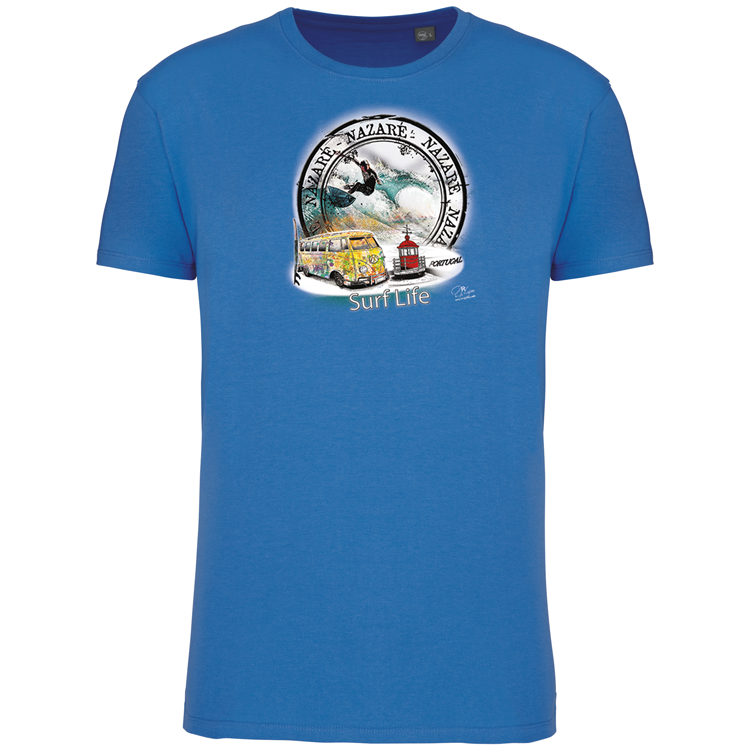 T-Shirt Algodão Biológico Surf Life Nazaré