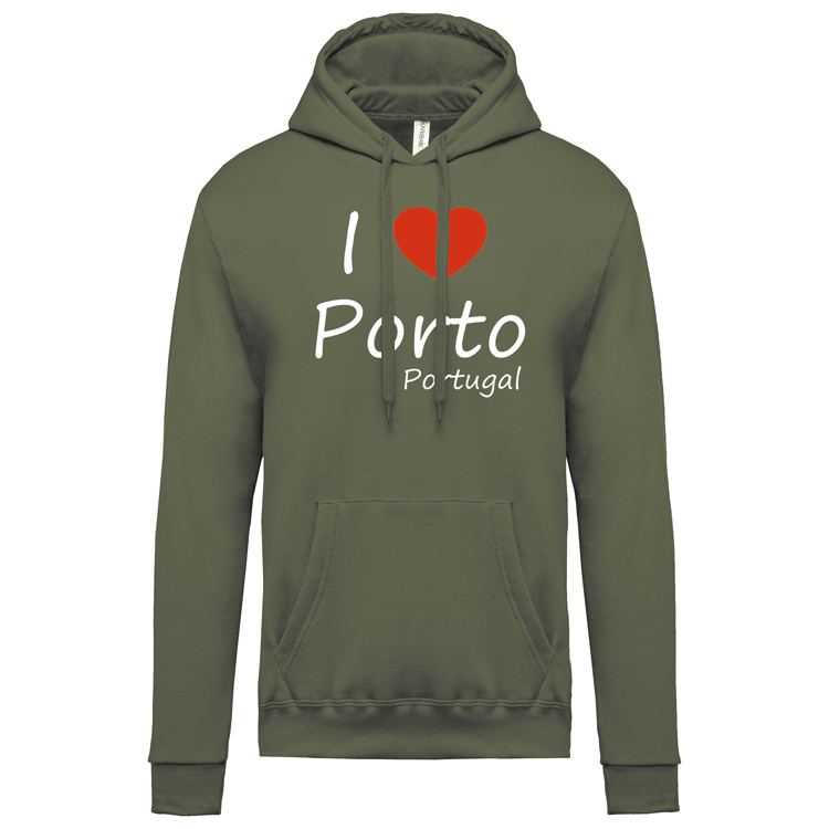 Sweatshirt Kariban com Capuz I Love Porto