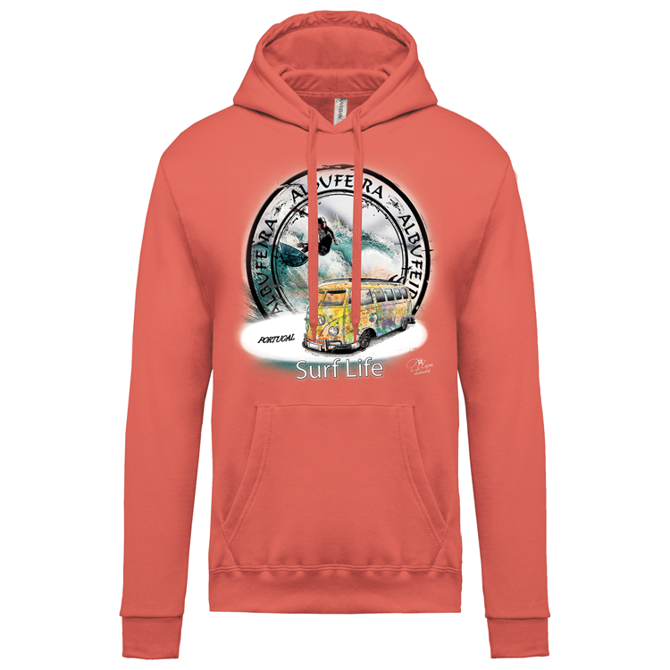 Sweatshirt Kariban com Capuz Surf Life Albufeira