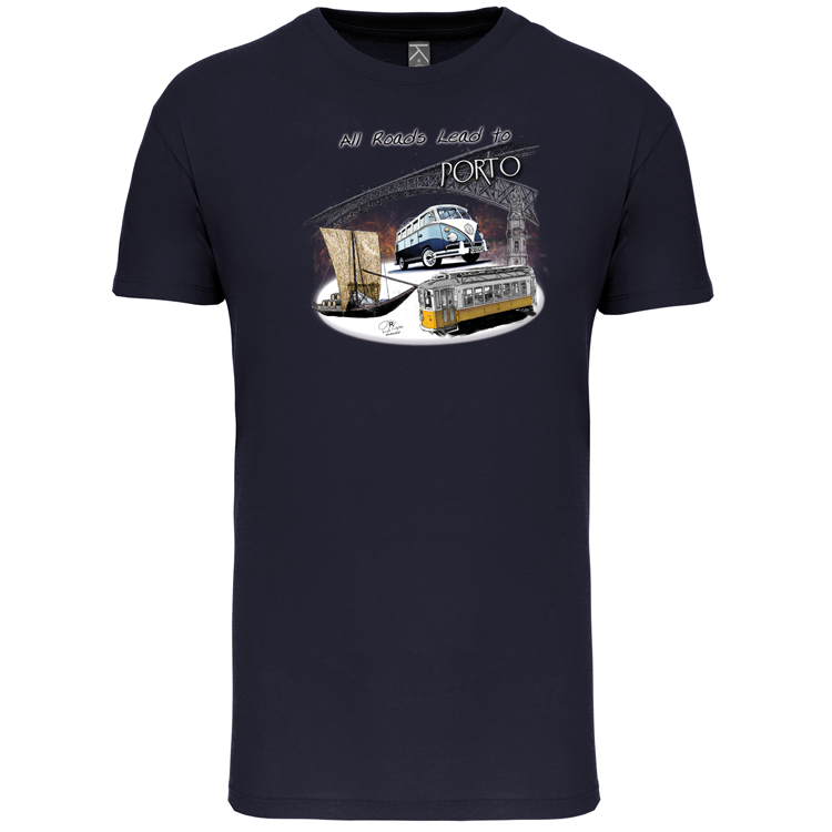 T-Shirt Algodão Biológico All Roads Lead to Porto