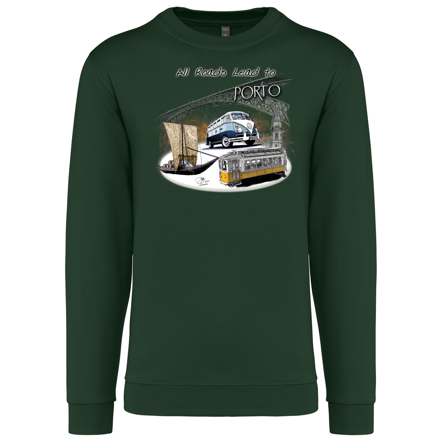 Sweatshirt Kariban sem Capuz All Roads Lead to Porto