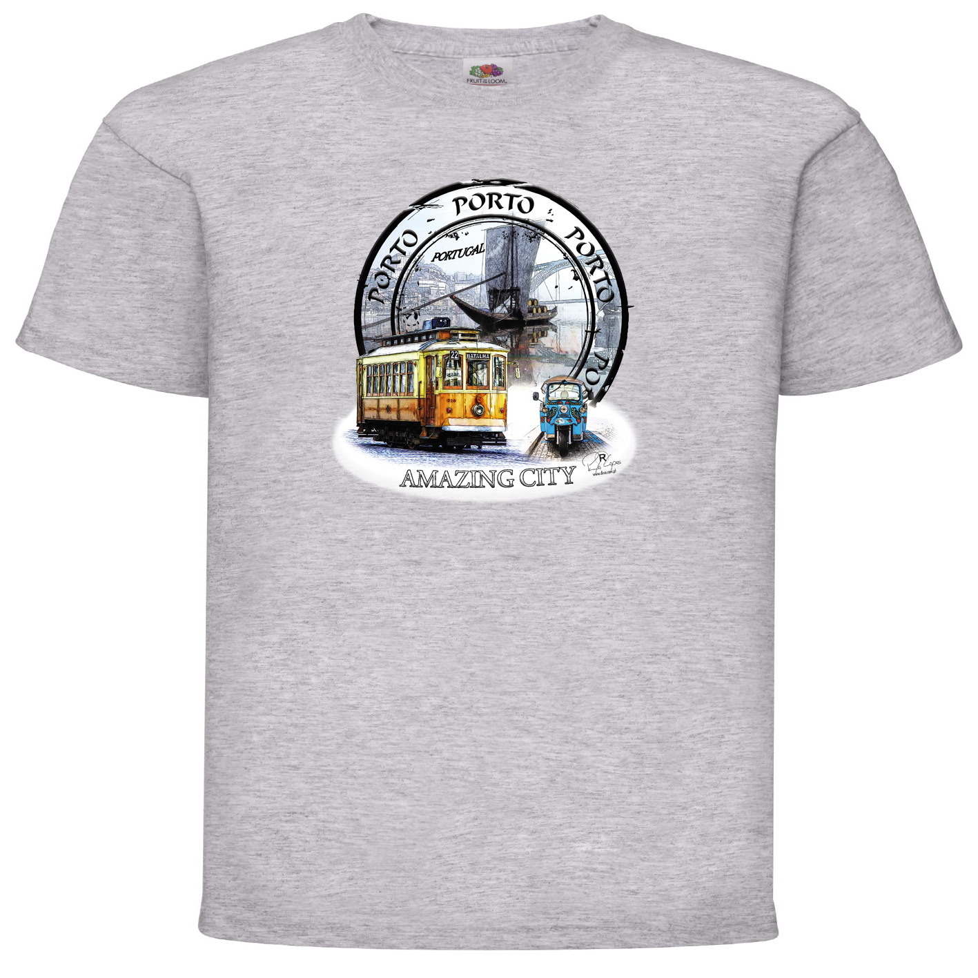 T-shirt Fruit of the Loom Kids Amazing City Porto