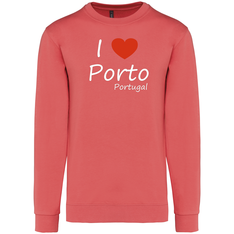 Sweatshirt Kariban sem Capuz I Love Porto