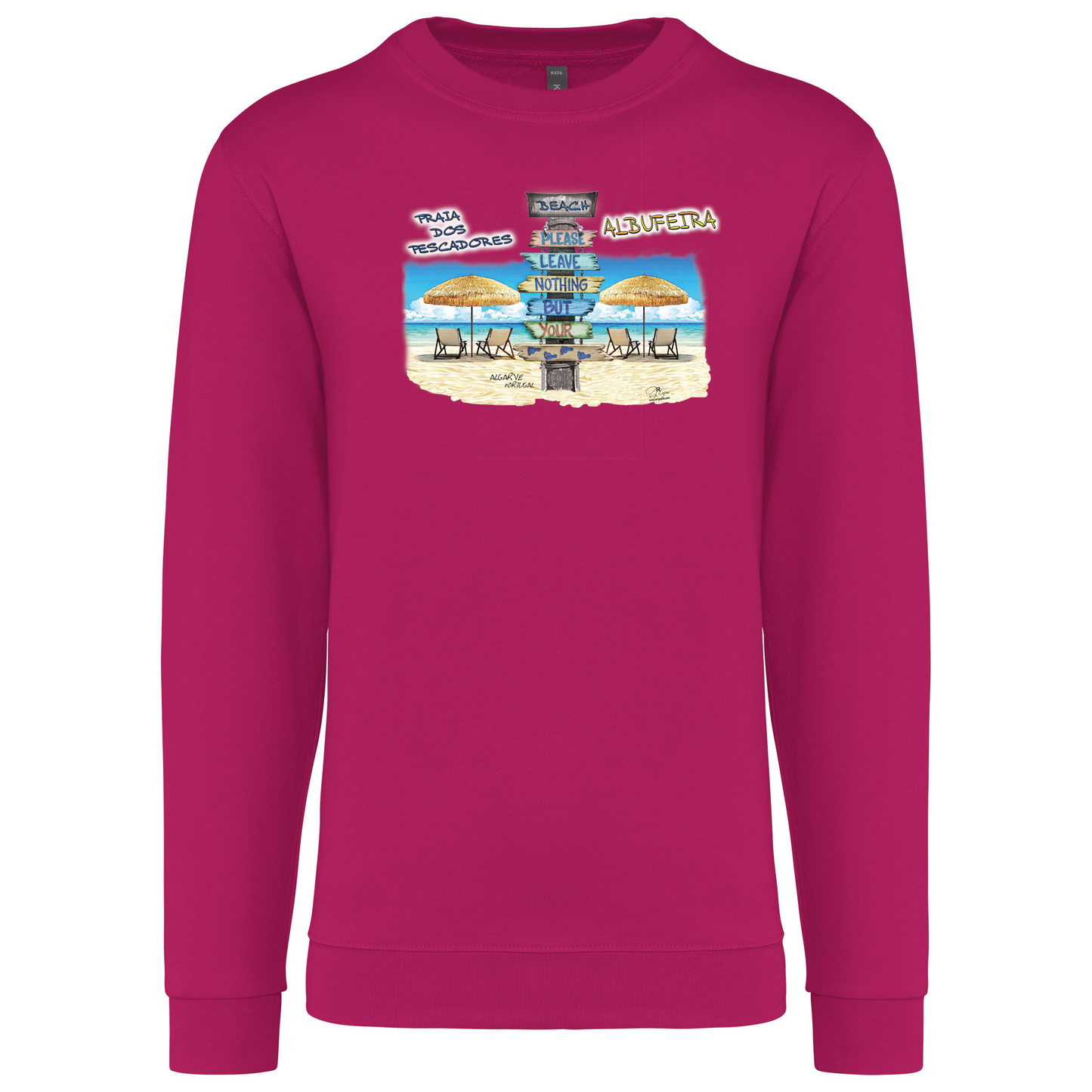 Sweatshirt Kariban sem Capuz Pegadas Albufeira