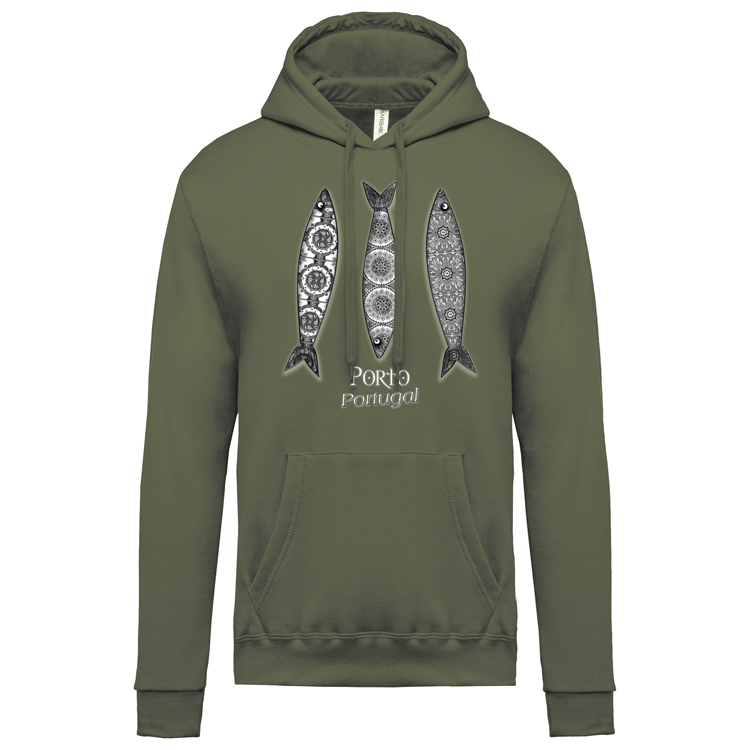 Sweatshirt Kariban com Capuz 3 Sardinhas Porto