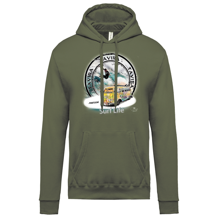Sweatshirt Kariban com Capuz Surf Life Tavira