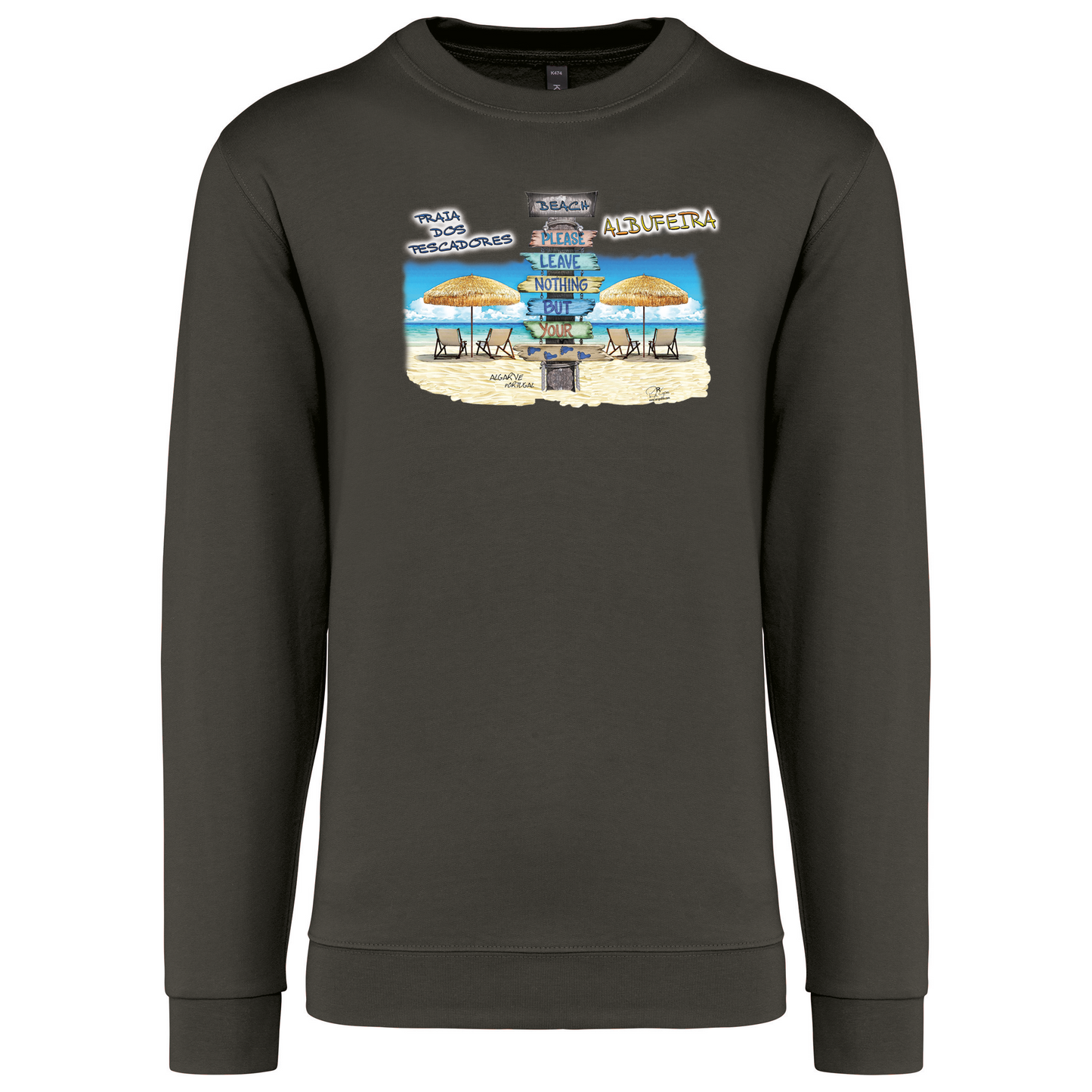 Sweatshirt Kariban sem Capuz Pegadas Albufeira
