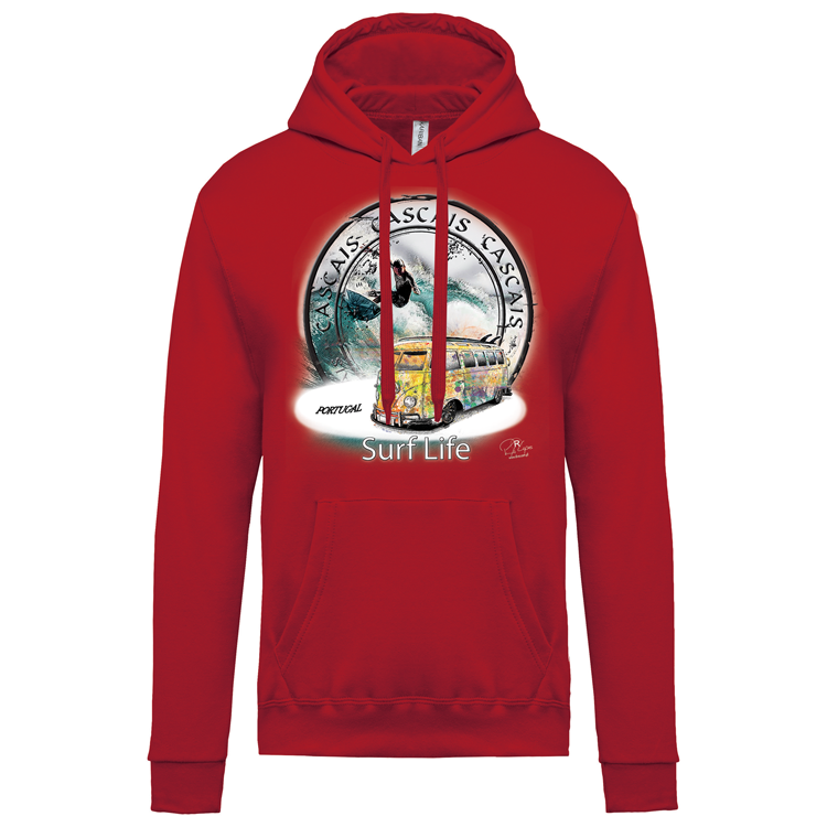 Sweatshirt Kariban com Capuz Surf Life Cascais