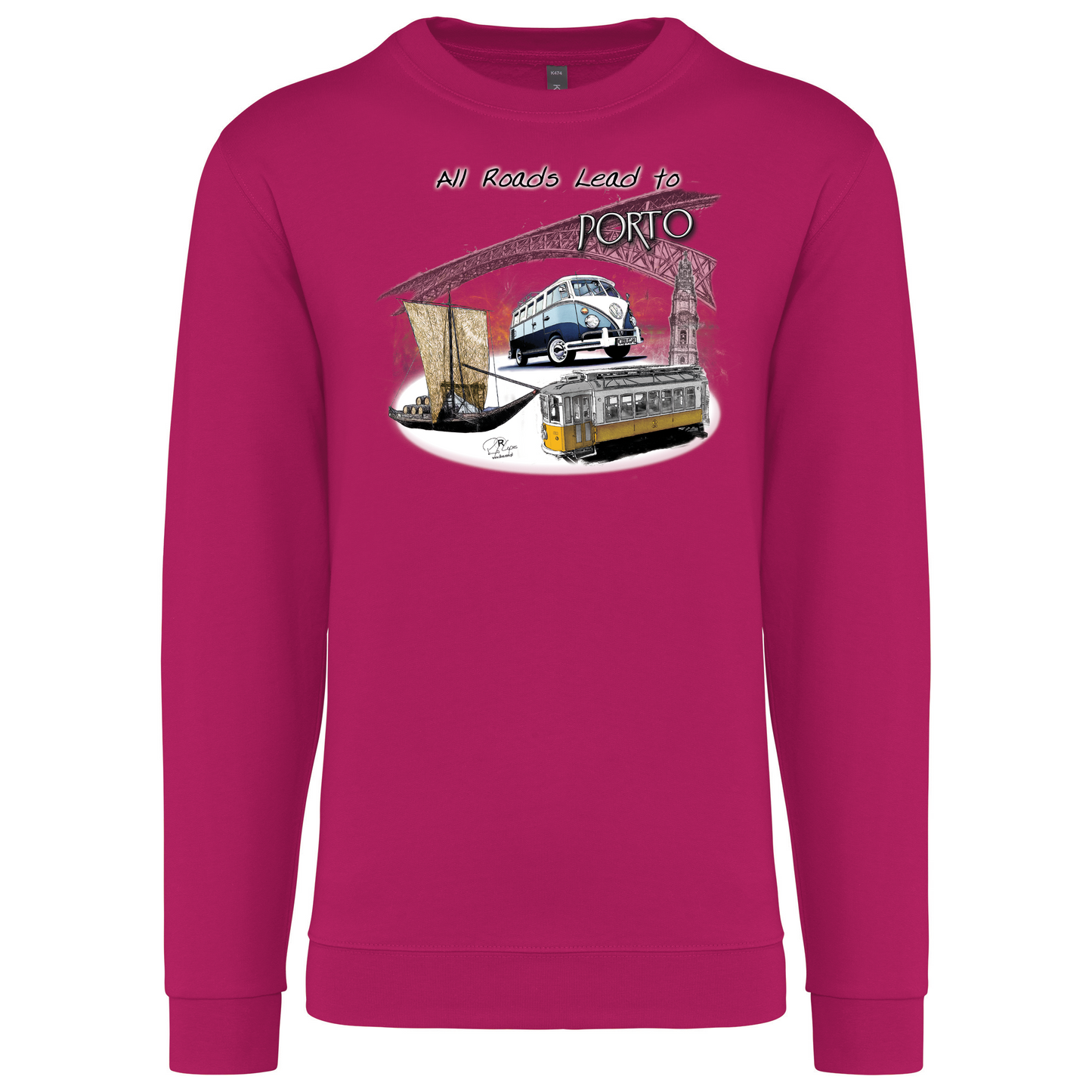 Sweatshirt Kariban sem Capuz All Roads Lead to Porto