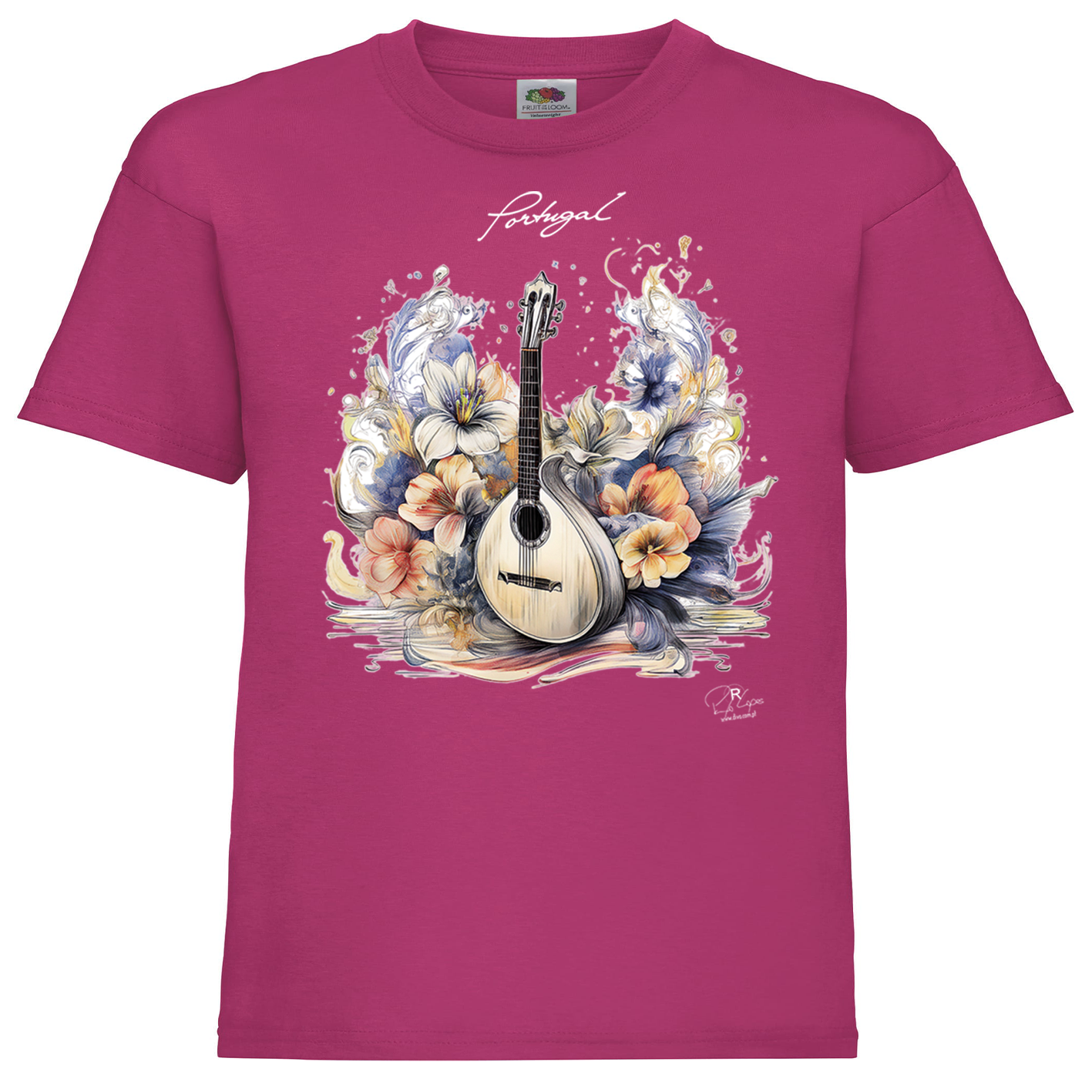 T-shirt Fruit of the Loom Kids Guitarra Portuguesa