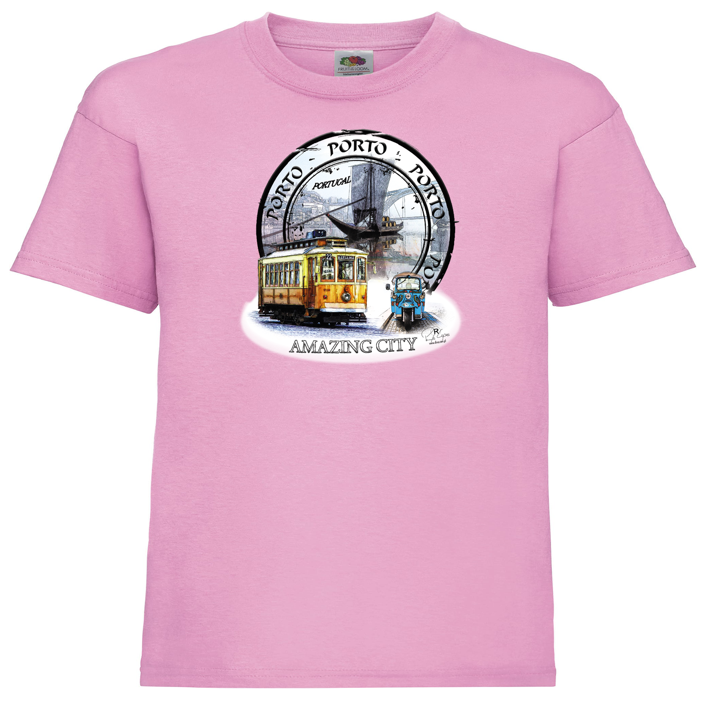 T-shirt Fruit of the Loom Kids Amazing City Porto