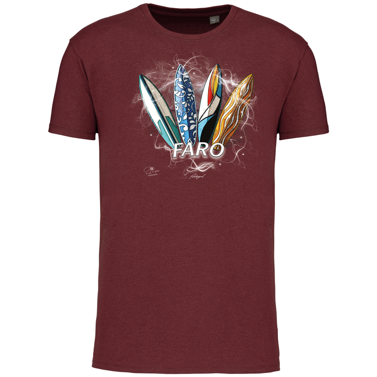 T-Shirt Algodão Biológico Surfboards Faro