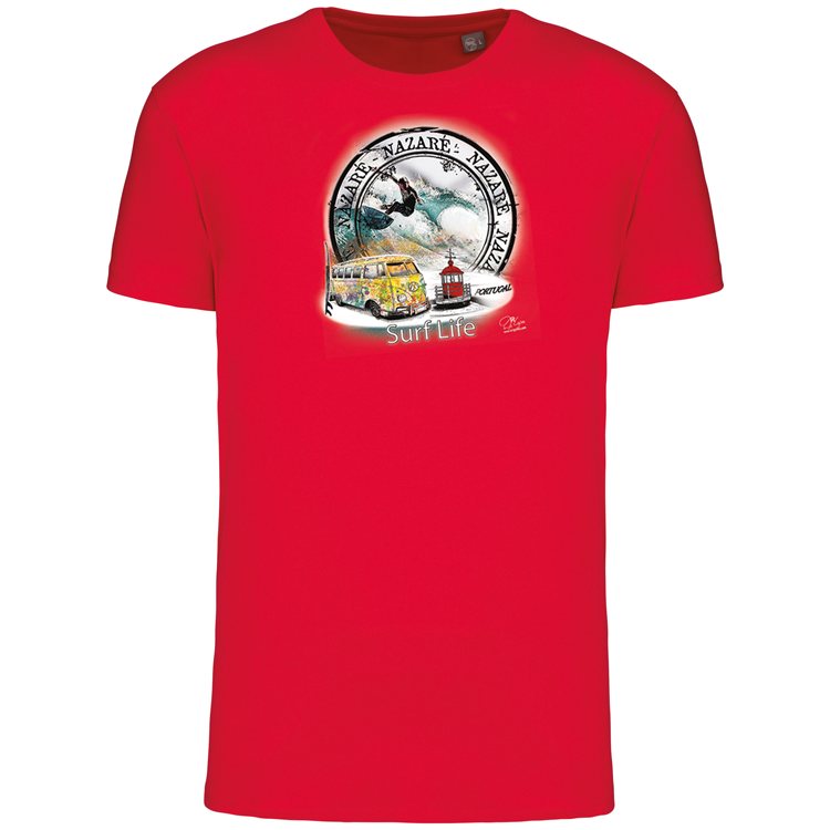 T-Shirt Algodão Biológico Surf Life Nazaré