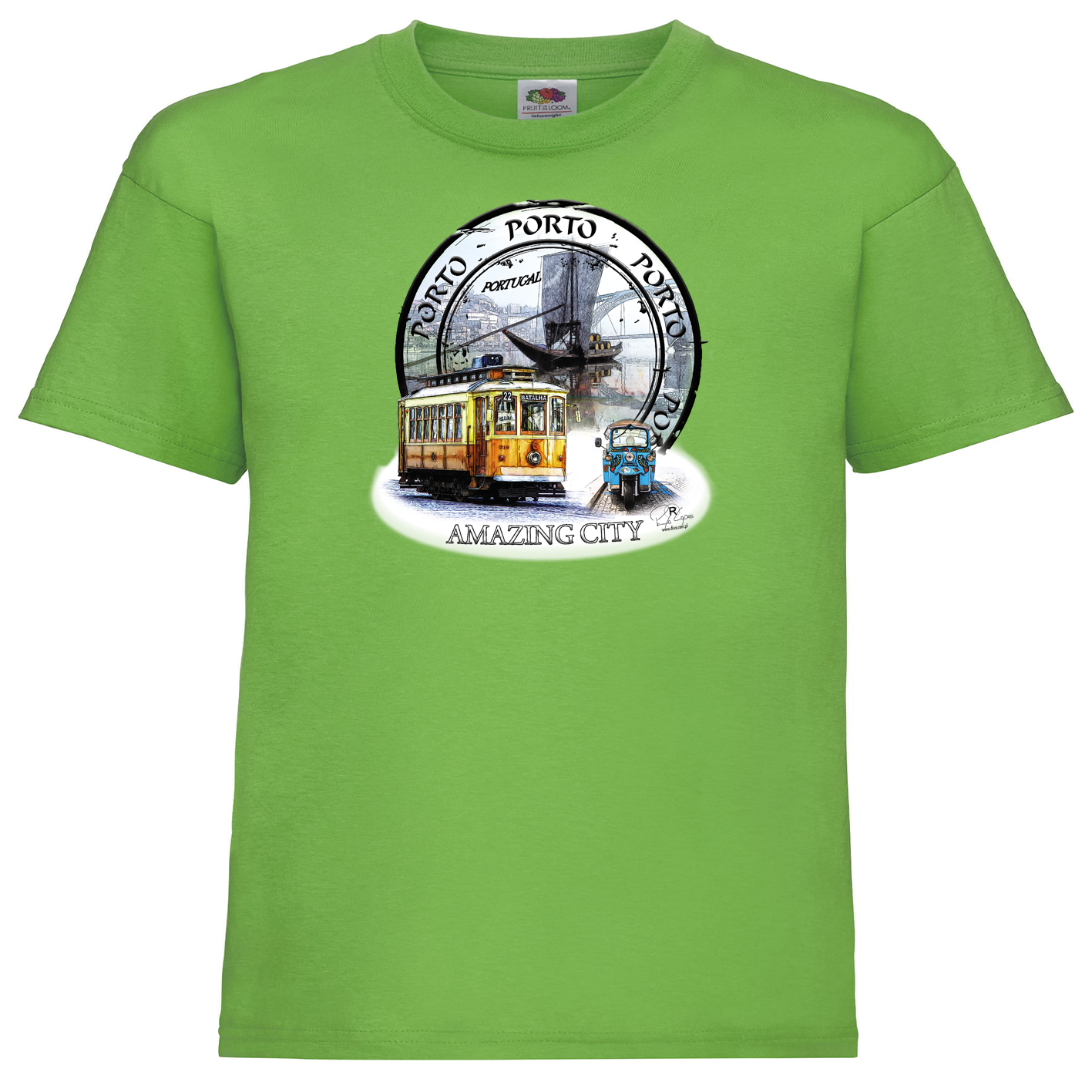 T-shirt Fruit of the Loom Kids Amazing City Porto