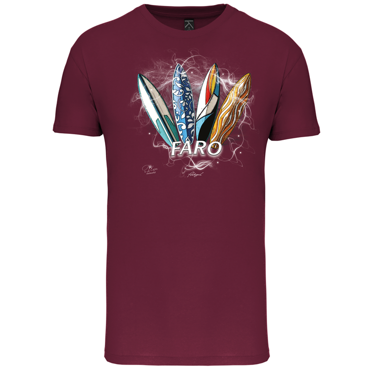T-Shirt Algodão Biológico Surfboards Faro