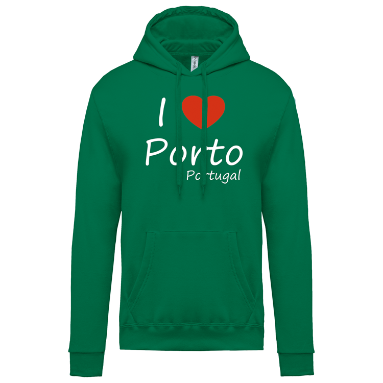 Sweatshirt Kariban com Capuz I Love Porto
