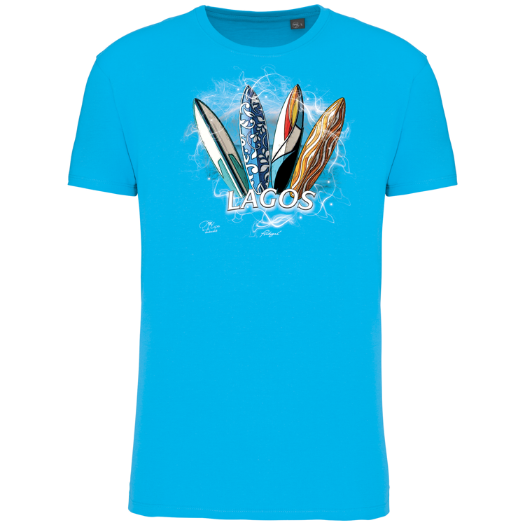 T-Shirt Algodão Biológico Surfboards Lagos