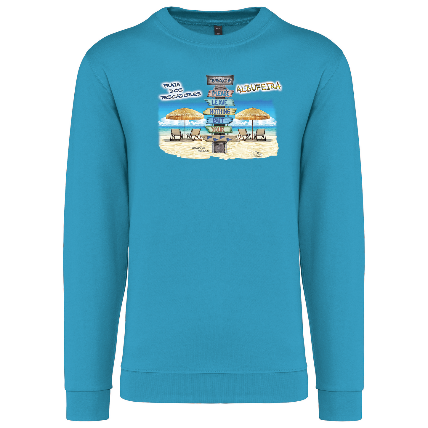 Sweatshirt Kariban sem Capuz Pegadas Albufeira