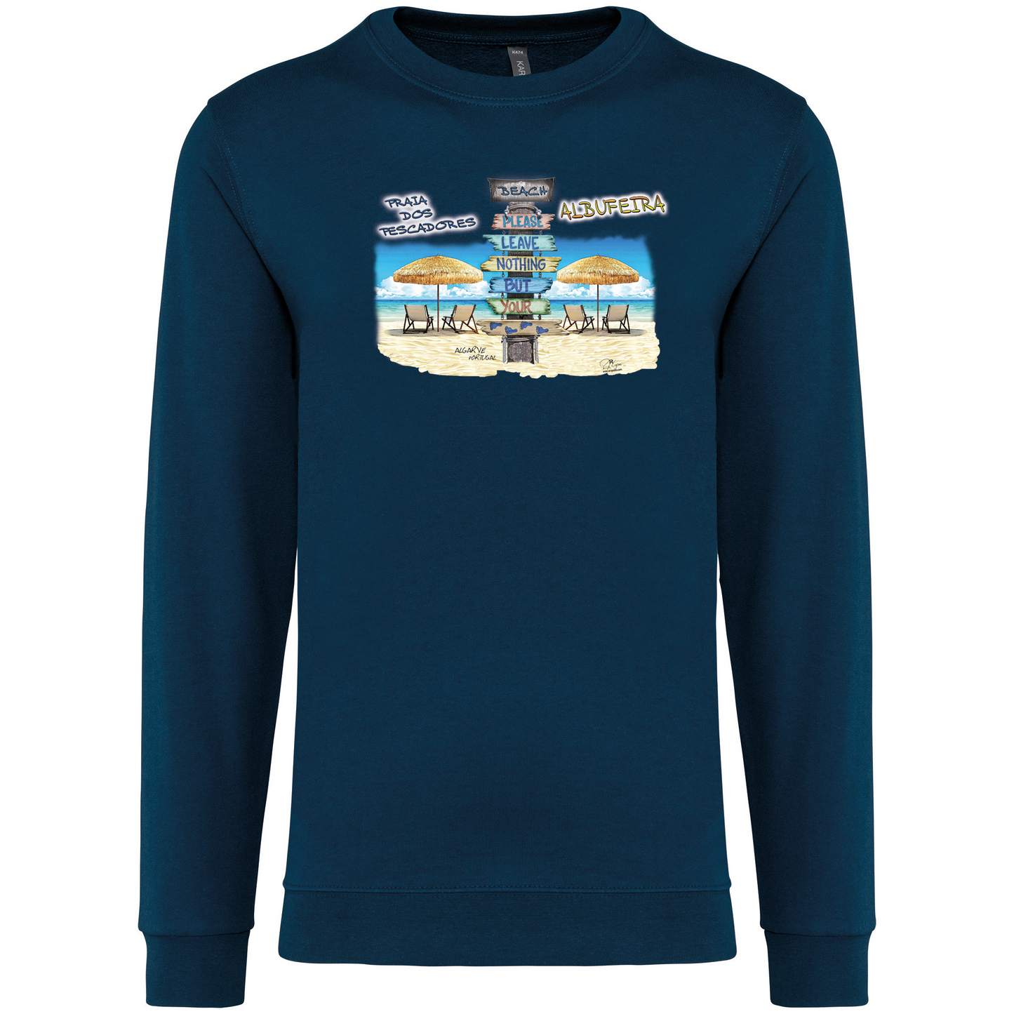 Sweatshirt Kariban sem Capuz Pegadas Albufeira