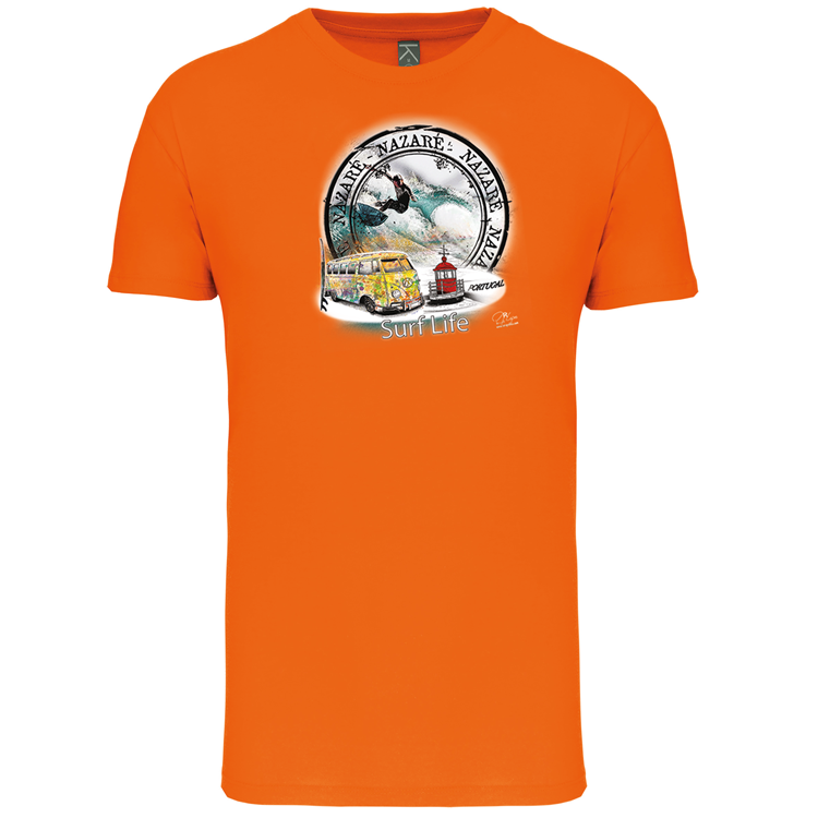 T-Shirt Algodão Biológico Surf Life Nazaré