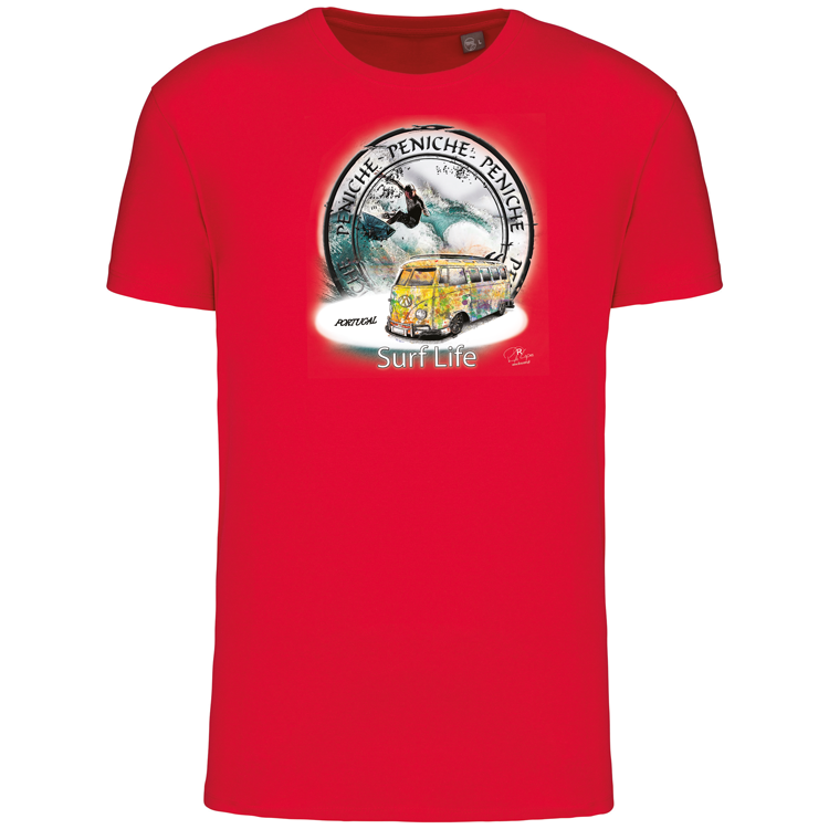T-Shirt Algodão Biológico Surf Life Peniche