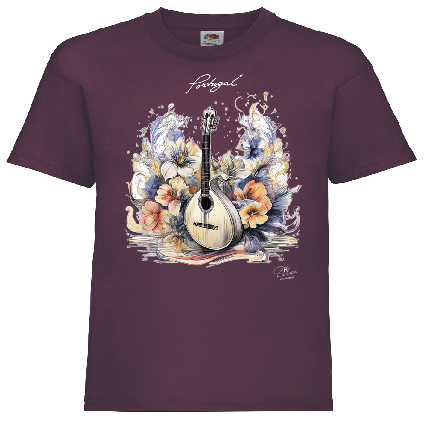 T-shirt Fruit of the Loom Kids Guitarra Portuguesa