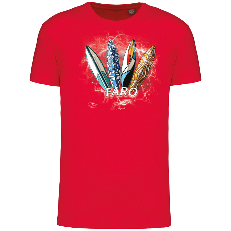 T-Shirt Algodão Biológico Surfboards Faro