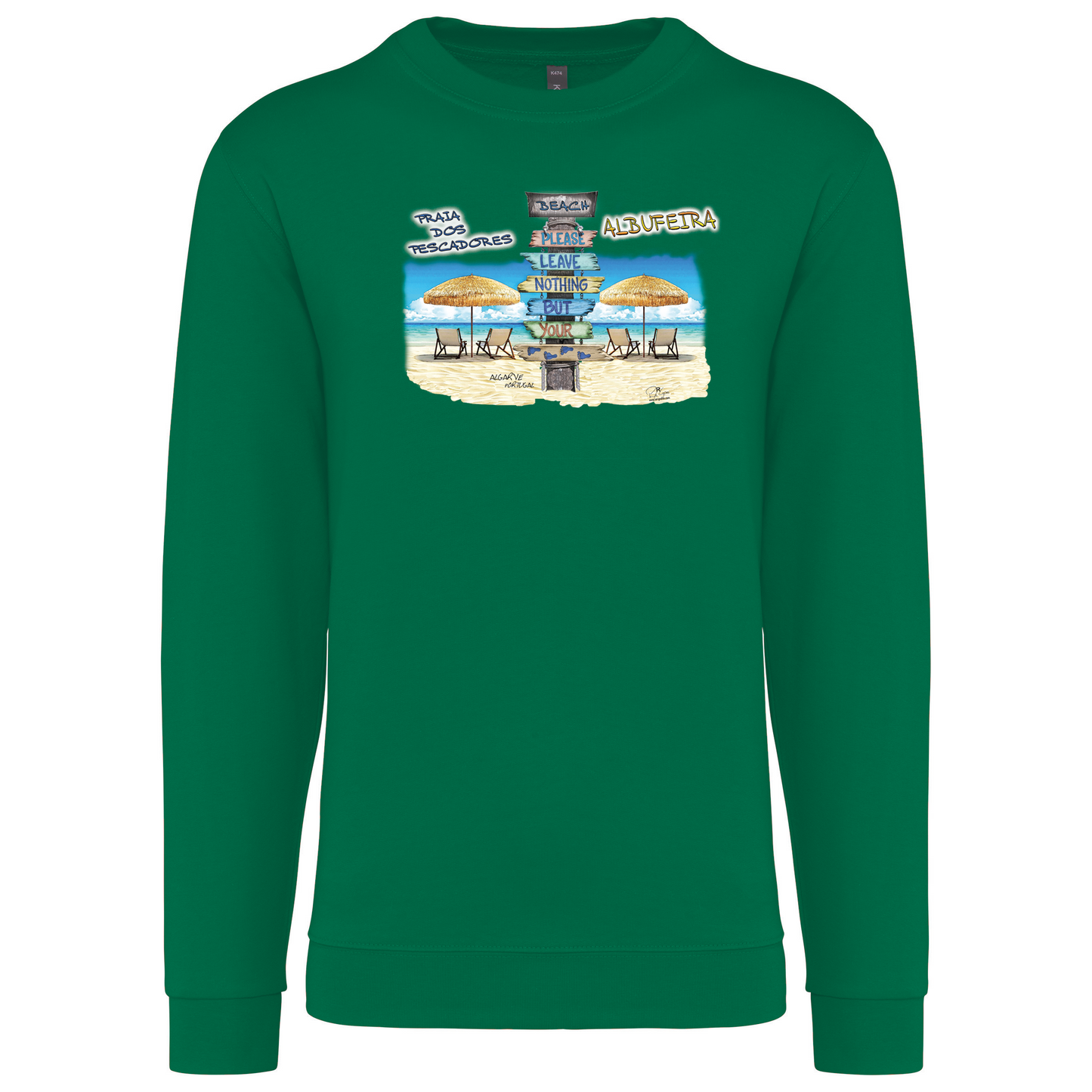 Sweatshirt Kariban sem Capuz Pegadas Albufeira
