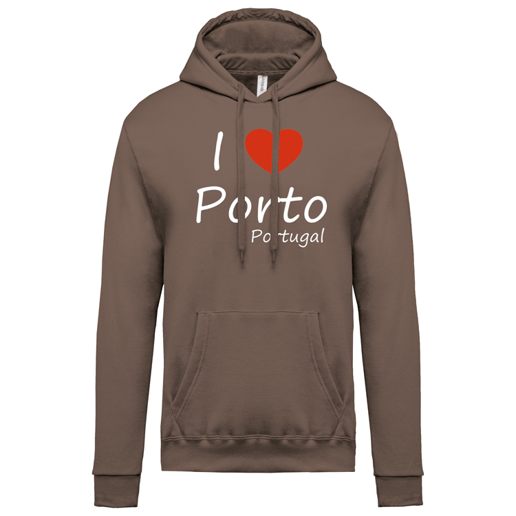 Sweatshirt Kariban com Capuz I Love Porto