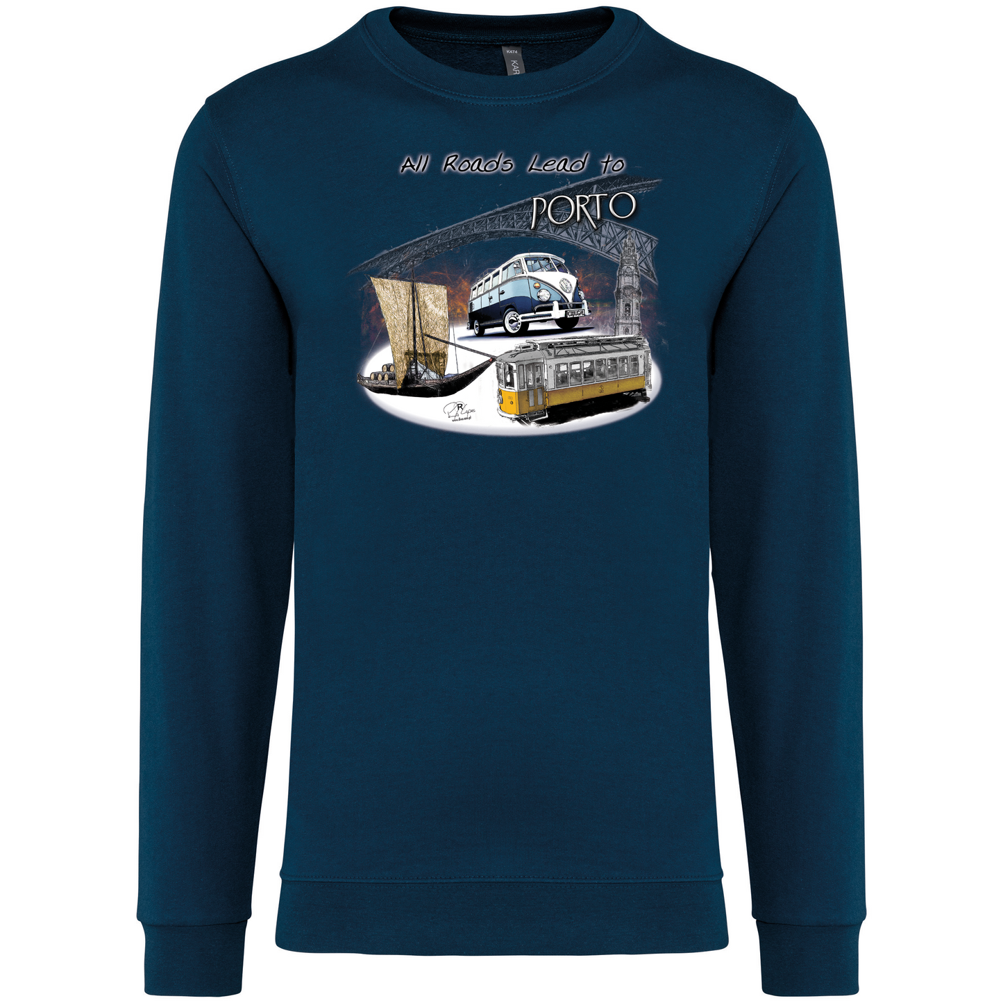 Sweatshirt Kariban sem Capuz All Roads Lead to Porto