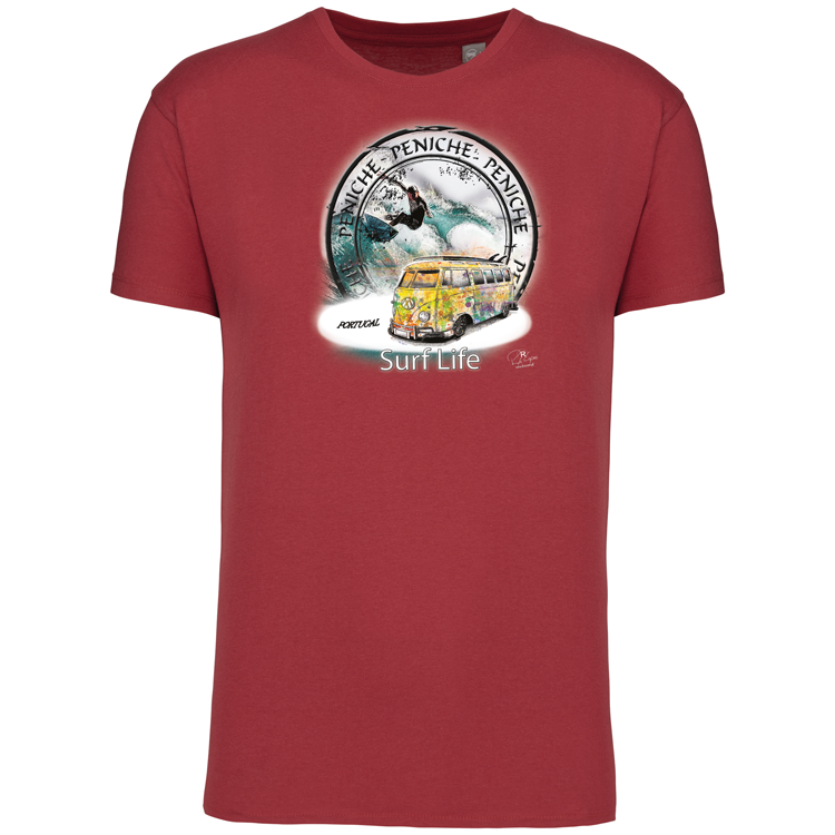 T-Shirt Algodão Biológico Surf Life Peniche