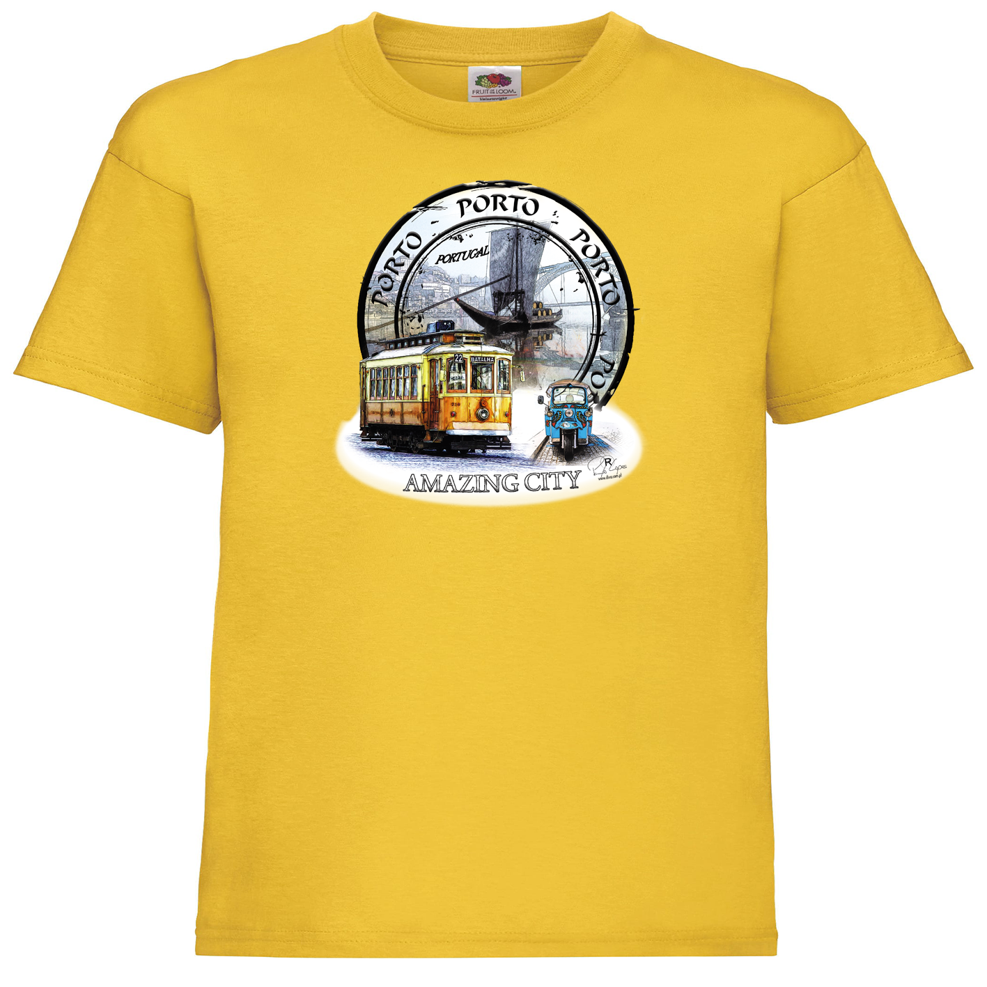T-shirt Fruit of the Loom Kids Amazing City Porto