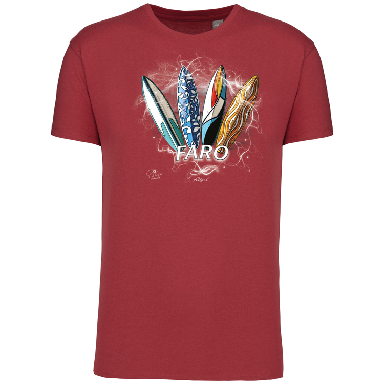 T-Shirt Algodão Biológico Surfboards Faro