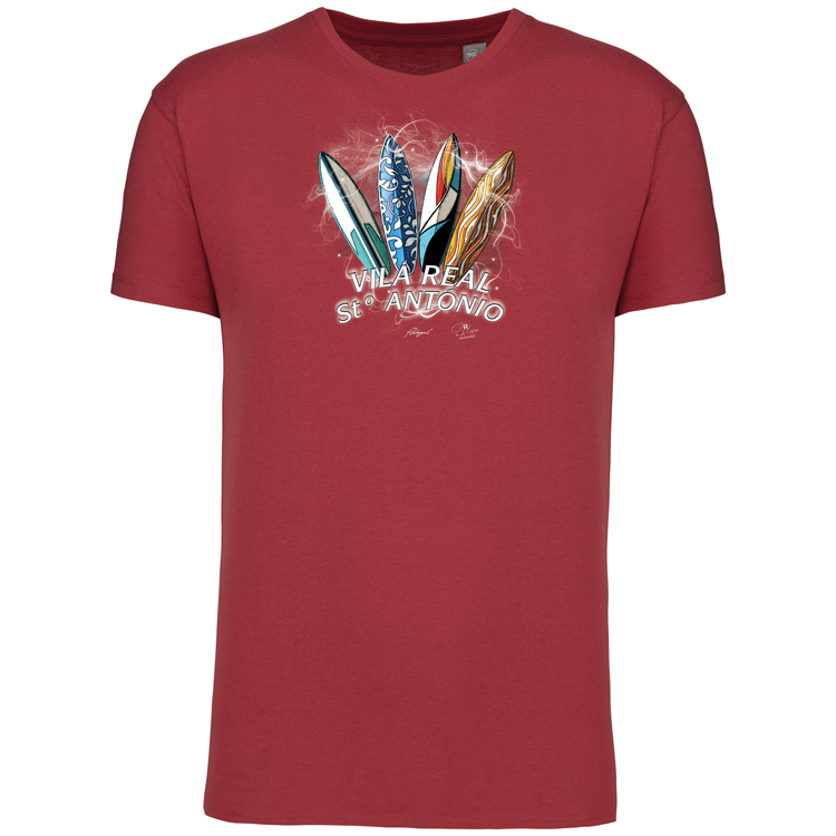 T-Shirt Algodão Biológico Surfboards Vila Real Stº António