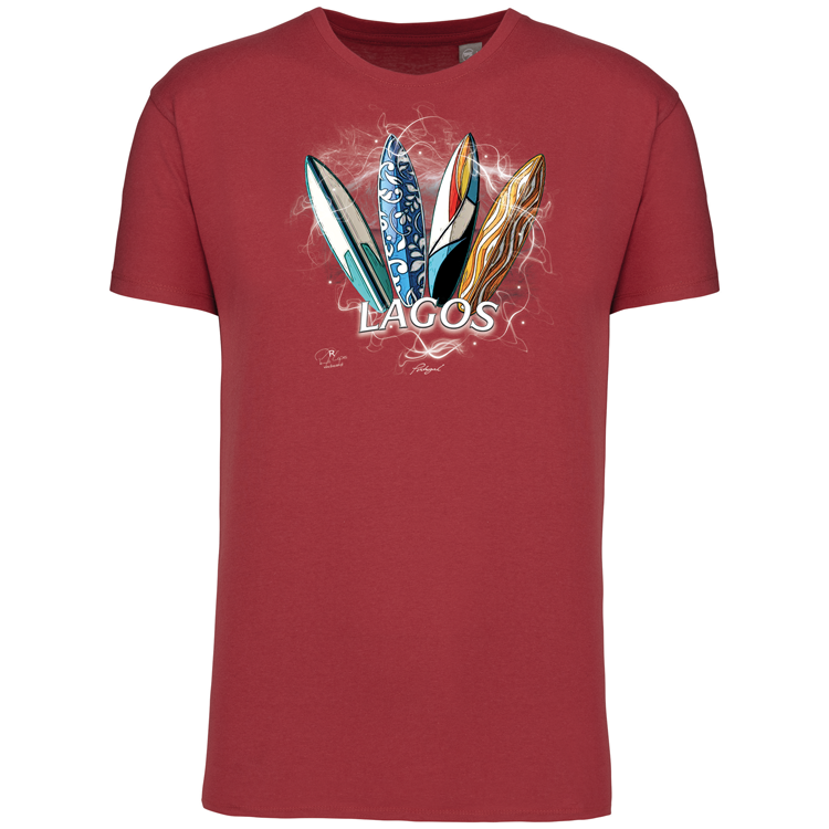 T-Shirt Algodão Biológico Surfboards Lagos