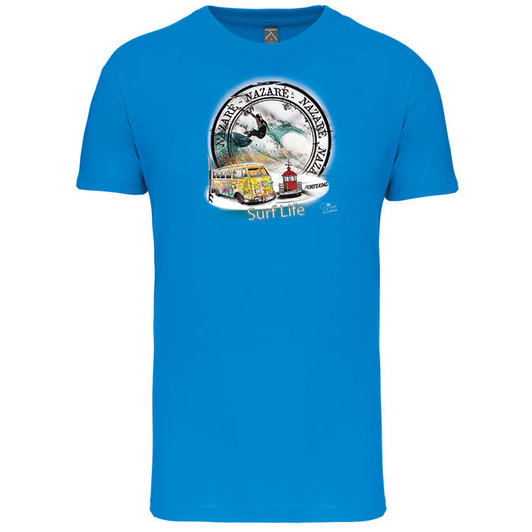 T-Shirt Algodão Biológico Surf Life Nazaré