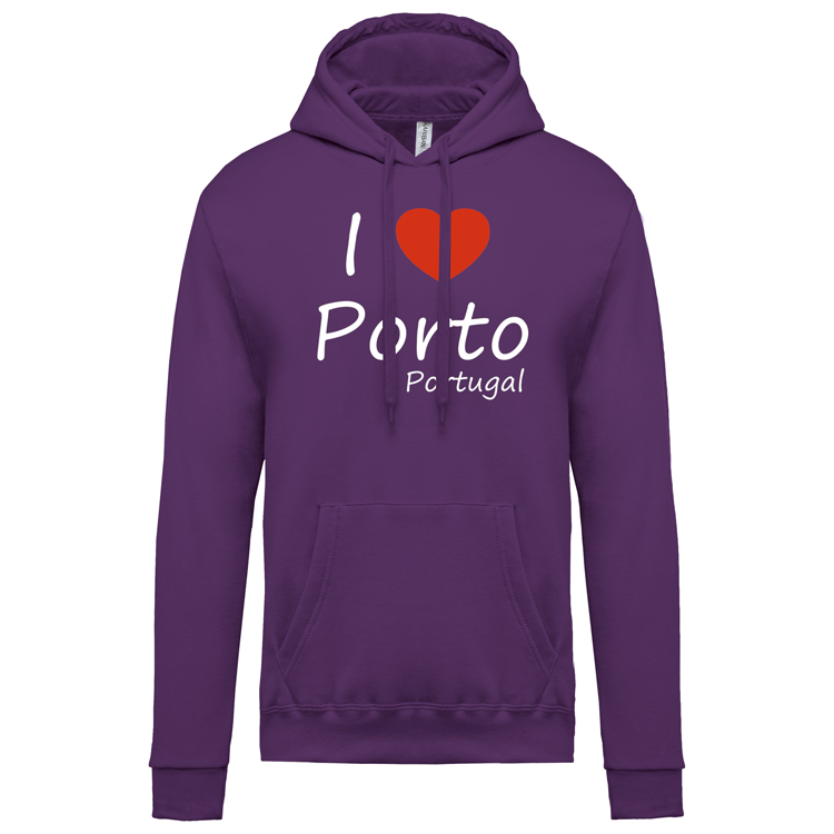Sweatshirt Kariban com Capuz I Love Porto