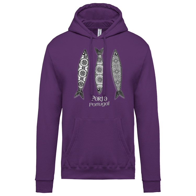Sweatshirt Kariban com Capuz 3 Sardinhas Porto