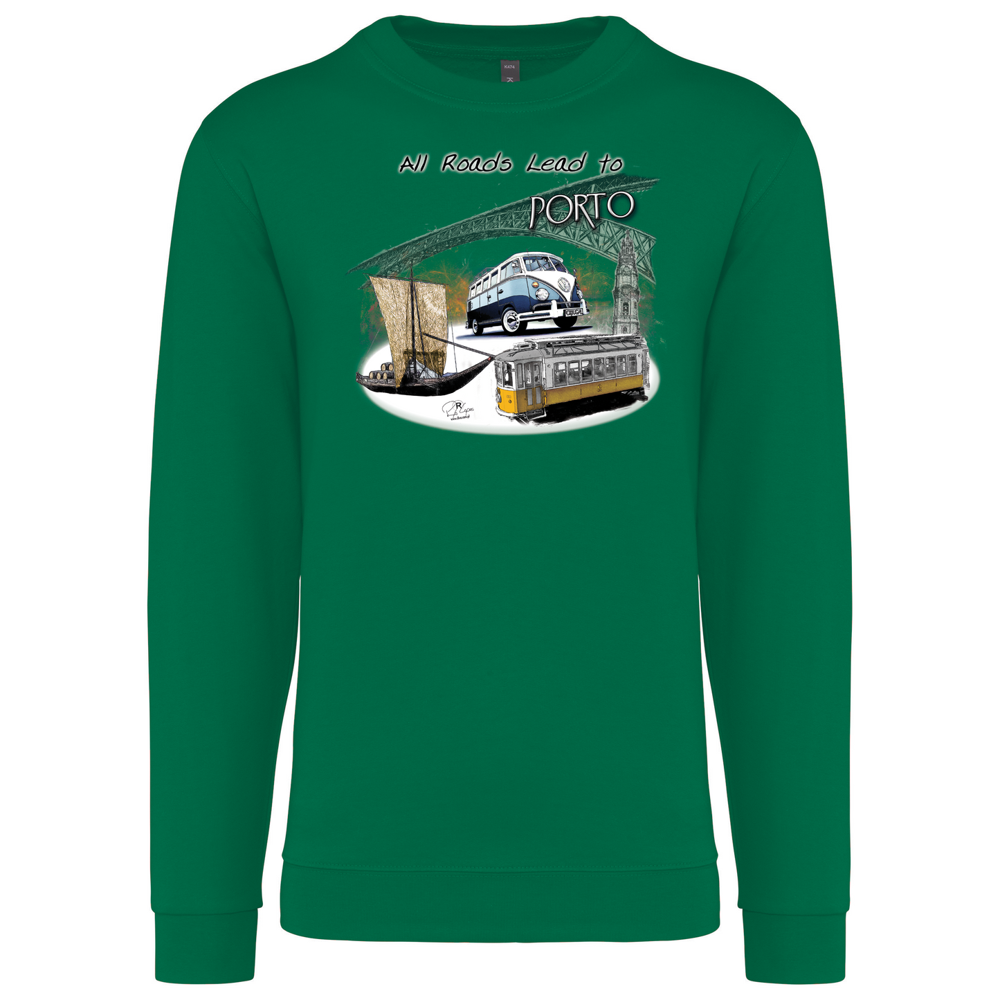 Sweatshirt Kariban sem Capuz All Roads Lead to Porto
