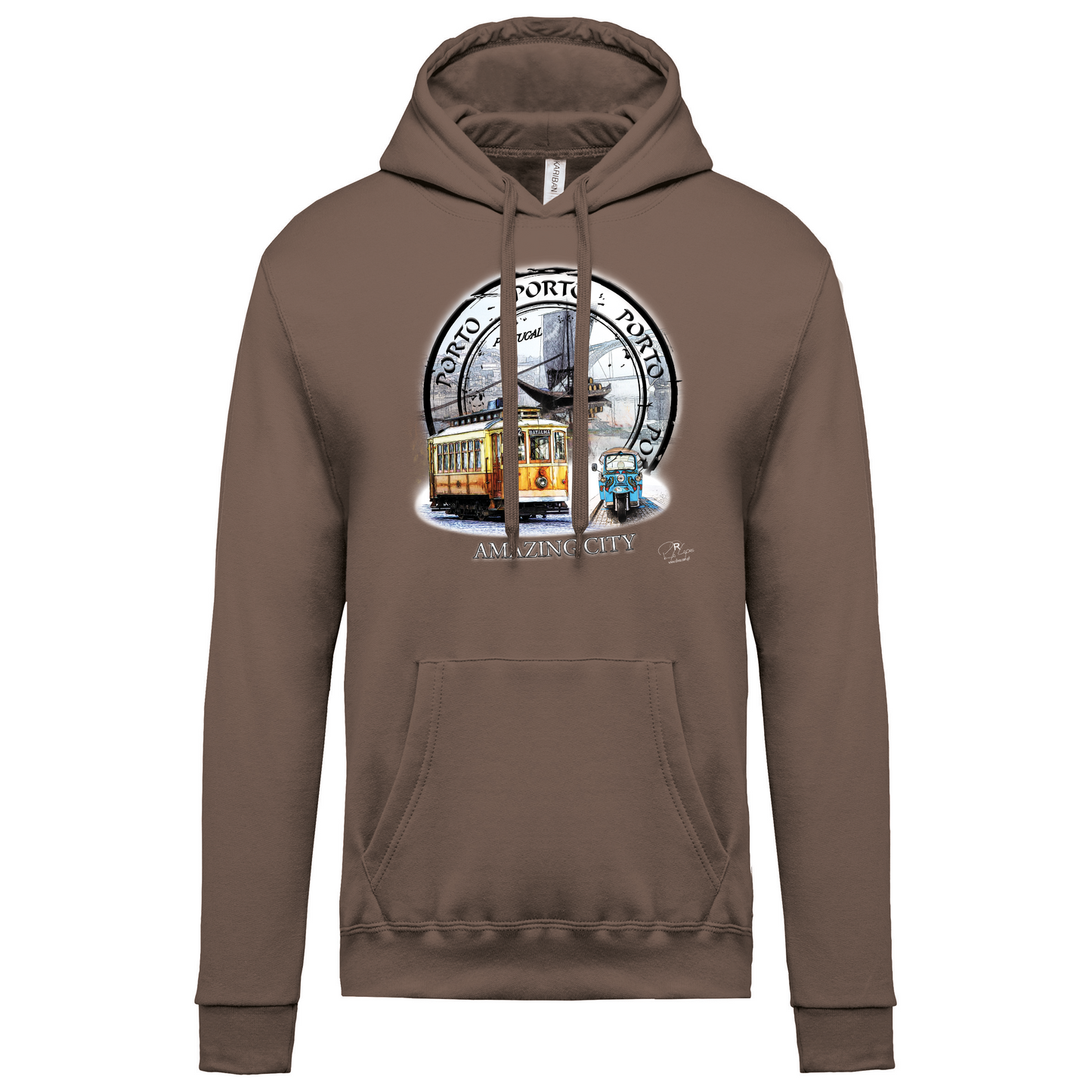 Sweatshirt Kariban com Capuz Amazing City Porto