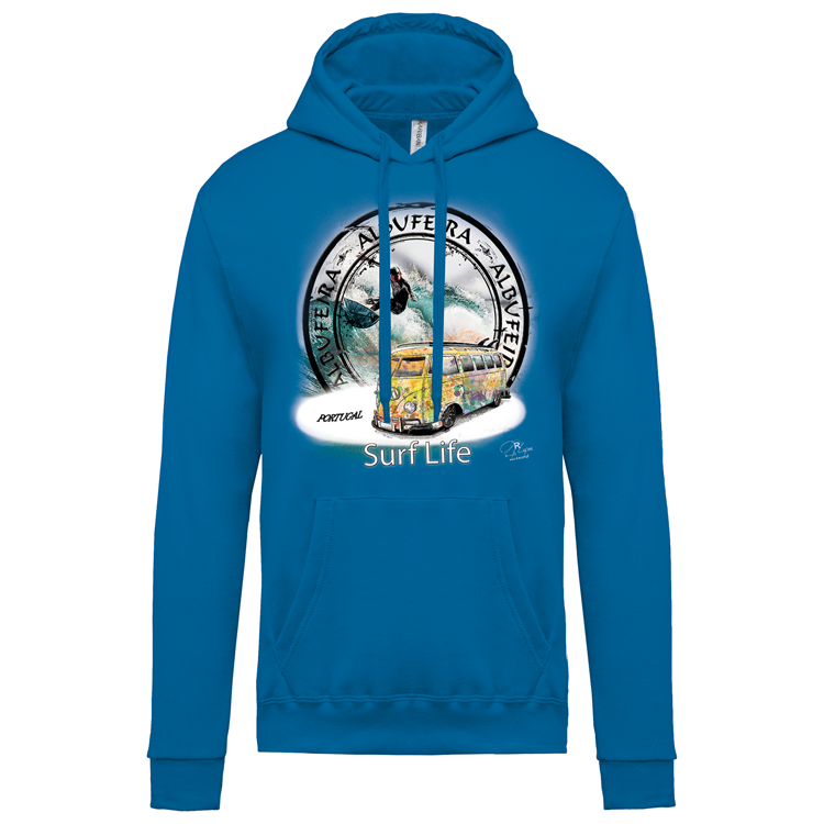 Sweatshirt Kariban com Capuz Surf Life Albufeira