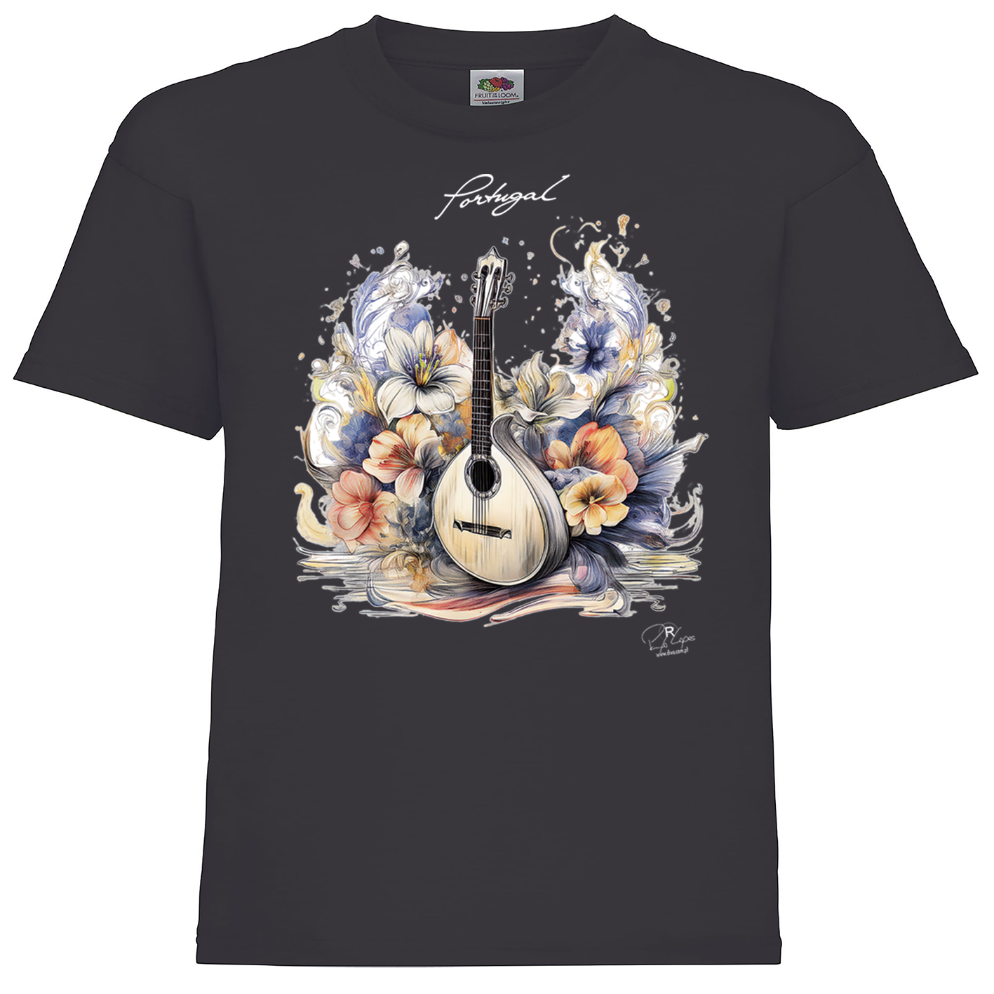 T-shirt Fruit of the Loom Kids Guitarra Portuguesa